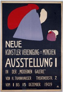 Plakat für die erste Ausstellung der Neuen Künstlervereinigung München door Wassily Kandinsky