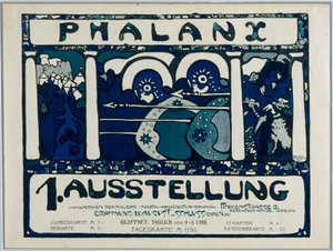 Poster voor de eerste tentoonstelling van de Phalanx