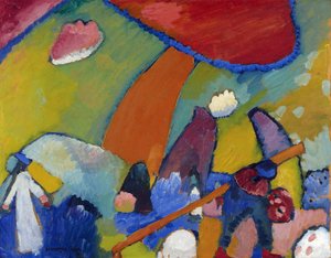 ""Strandscène"" Schilderij van Vassily Kandinsky (of Wassily Kandinski of Kandinskij door Wassily Kandinsky