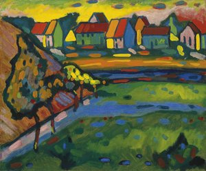 Beiers dorp met een veld door Wassily Kandinsky