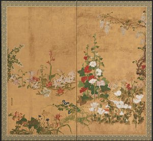 Bloemen, Edo periode, begin-midden 18e eeuw door Watanabe Shiko