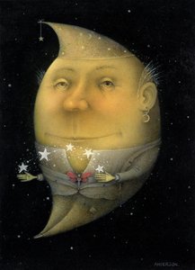 Jonglerende halve maan (potlood en kleurpotlood op papier) (paar van 150068) door Wayne Anderson