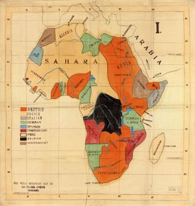 Afrika door Wells Missionary Map Co.