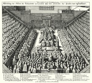 Proces van Thomas Wentworth door Wenceslaus (after) Hollar