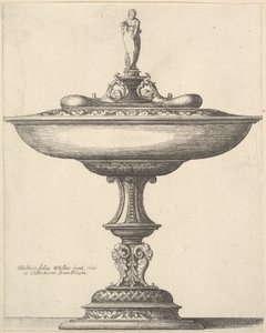 Een brede beker met sierlijke steel, 1646 door Wenceslaus Hollar