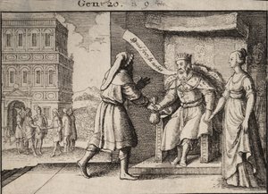 Abimelech berispt Abraham. Staat 1