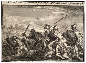 Abraham vecht tegen de koningen. Staat 2 door Wenceslaus Hollar