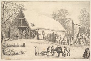 Aanbidding van de Koningen, naar Augustin Braun door Wenceslaus Hollar