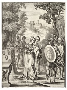 Aeneas ontmoet Andromache door Wenceslaus Hollar