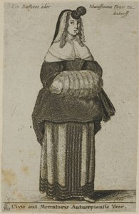 Antwerpse Vrouw door Wenceslaus Hollar