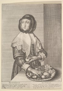 Autumnus - Herfst Driekwart lengte seizoenen, 1641 door Wenceslaus Hollar