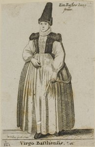 Vrouw uit Basel door Wenceslaus Hollar