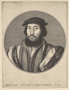 Baardige Man door Wenceslaus Hollar