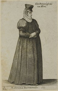 Burgervrouw van Bern door Wenceslaus Hollar