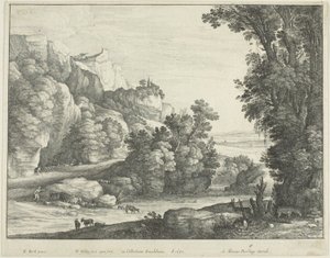 Drinkend vee door Wenceslaus Hollar