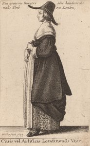 Ciuis vel Artificis Londinensis Vxor, 1643 door Wenceslaus Hollar