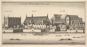 Ciuitatis Westmonasteriensis pars Westminster vanaf de Rivier, 1647 door Wenceslaus Hollar