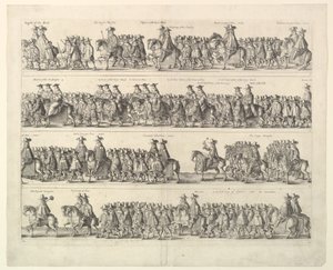 Kroningsprocessie van Karel II door Londen, 1662 door Wenceslaus Hollar