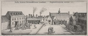 Binnenplaats van Arundel House vanuit het noorden door Wenceslaus Hollar