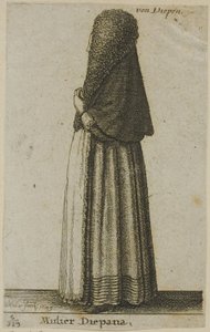 Dieppe vrouw door Wenceslaus Hollar