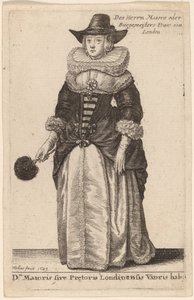 Dni Maioris sive Praetoris Londinensis Vxoris Hab: door Wenceslaus Hollar