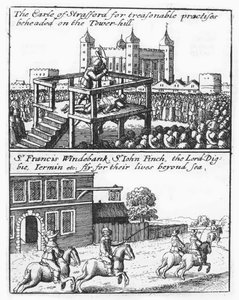 Graaf van Stafford onthoofd op Tower Hill; Sir Francis Windebank, Sir John Finch en Lord Digby vluchten uit Engeland
