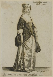Engelse dame door Wenceslaus Hollar