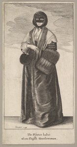 Engelse dame in winterkostuum De wintergewoonte van een Engelse dame, 1644 door Wenceslaus Hollar