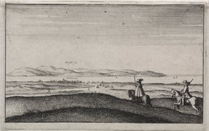 Engelse Zichten: Isle of Wight vanaf Portsmouth door Wenceslaus Hollar