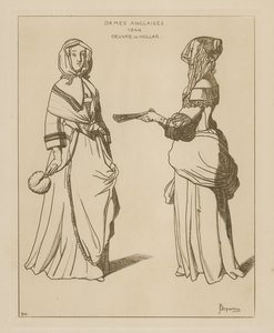 Engelse vrouwen, 1644 door Wenceslaus Hollar