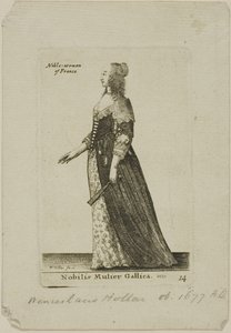 Franse Edelvrouw door Wenceslaus Hollar