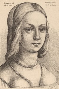 Hoofd van Vrouw die naar Rechts Kijkt door Wenceslaus Hollar