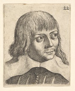 Hoofd van een jonge man, iets naar rechts gedraaid, 1625-77