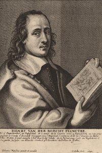 Henry van der Borcht, schilder, 1648 door Wenceslaus Hollar
