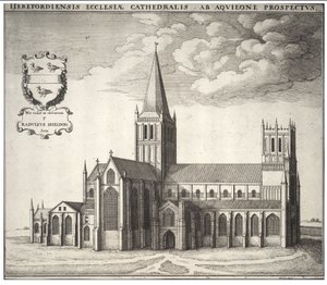 Kathedraal van Hereford door Wenceslaus Hollar