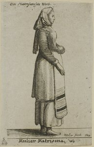 Hongaarse Vrouw door Wenceslaus Hollar