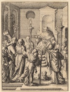 Jezus voor Annas door Wenceslaus Hollar