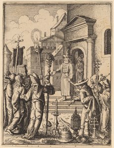 Jezus voor Pilatus door Wenceslaus Hollar
