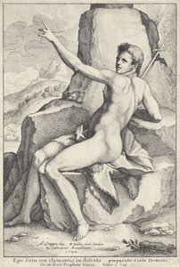 Johannes de Doper in de woestijn door Wenceslaus Hollar