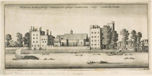 Lambeth Palace vanaf de rivier door Wenceslaus Hollar