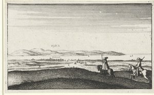 Landschap met gezicht op het eiland Wight
