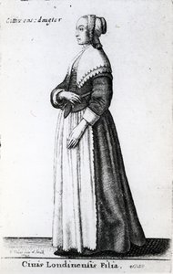 Dochter van een Londense burger, 1643 door Wenceslaus Hollar