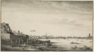 Londen gezien vanaf de Theems bij Milford Staris onder Arundel House door Wenceslaus Hollar
