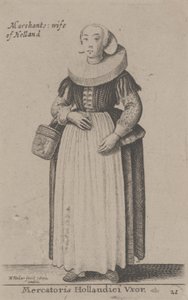 Koopmansvrouw van Holland (Mercatoris Hollandici Uxor) door Wenceslaus Hollar