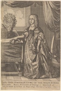 Mary, Prinses van Oranje, 1625-77 door Wenceslaus Hollar