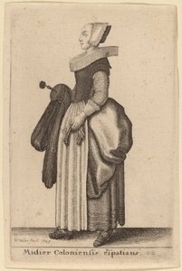 Mulier Coloniensis Exspatians door Wenceslaus Hollar