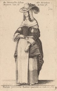 Mulier Primaria Antuerpiensis, in Ornatu Domestico door Wenceslaus Hollar