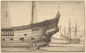 Naues Mercatoriæ Hollan dicæ per Indias Occidentales Nederlandse West-Indiaman, 1625-77 door Wenceslaus Hollar