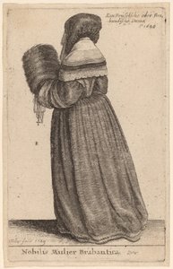 Adellijke vrouw uit Brabant door Wenceslaus Hollar