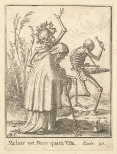 Oude vrouw, uit de Dans van de Dood door Wenceslaus Hollar